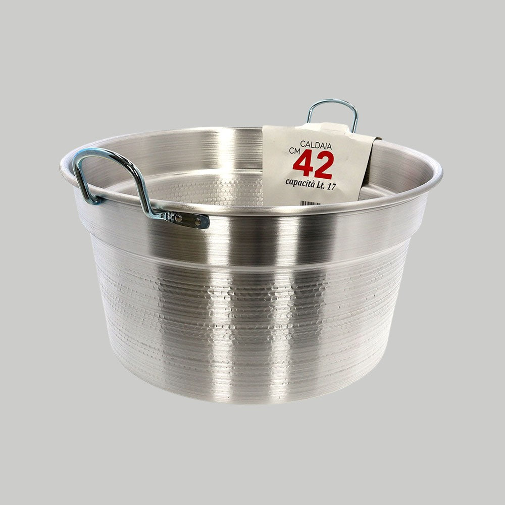 White aluminum boiler with iron handle, made in Italy. - 12