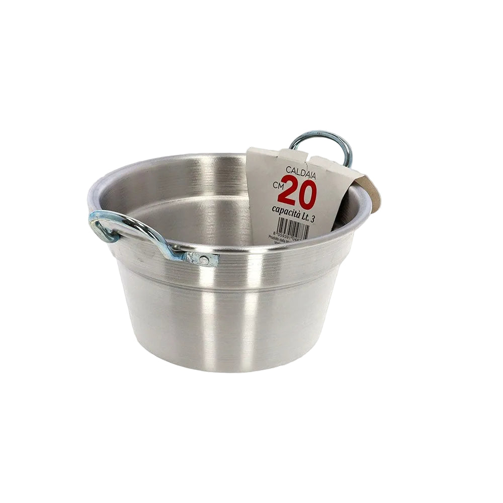 Mamù Set 2 pezzi coperchio e caldaia in alluminio bianco con manico in ferro made in italy_3 - 3