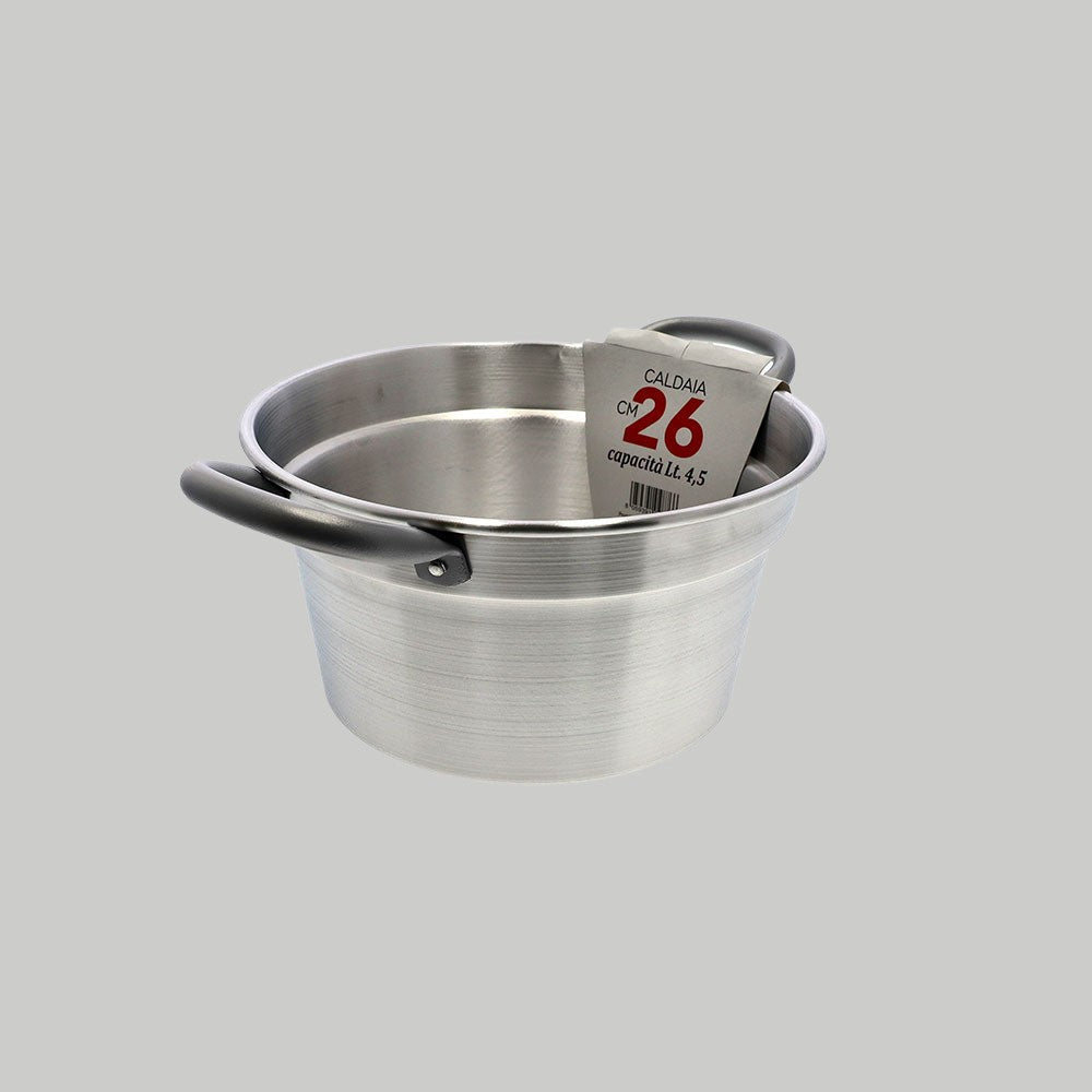 White aluminum boiler with iron handle, made in Italy. - 9