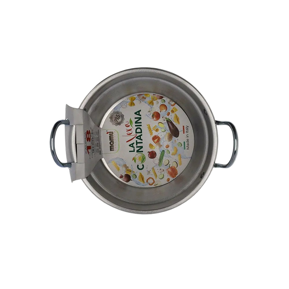 Mamù Set 2 pezzi coperchio e caldaia in alluminio bianco con manico in ferro made in italy_5