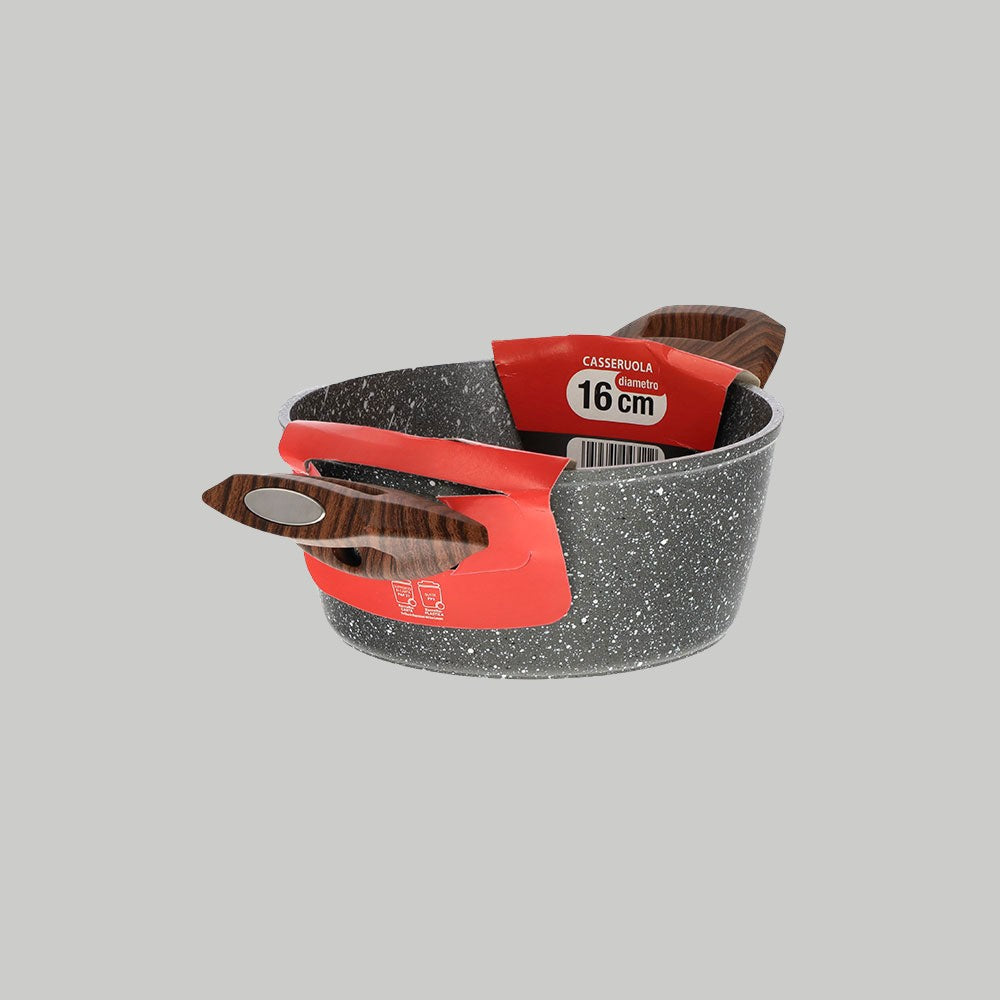 Extra-resistant thick induction casserole dish with two handles