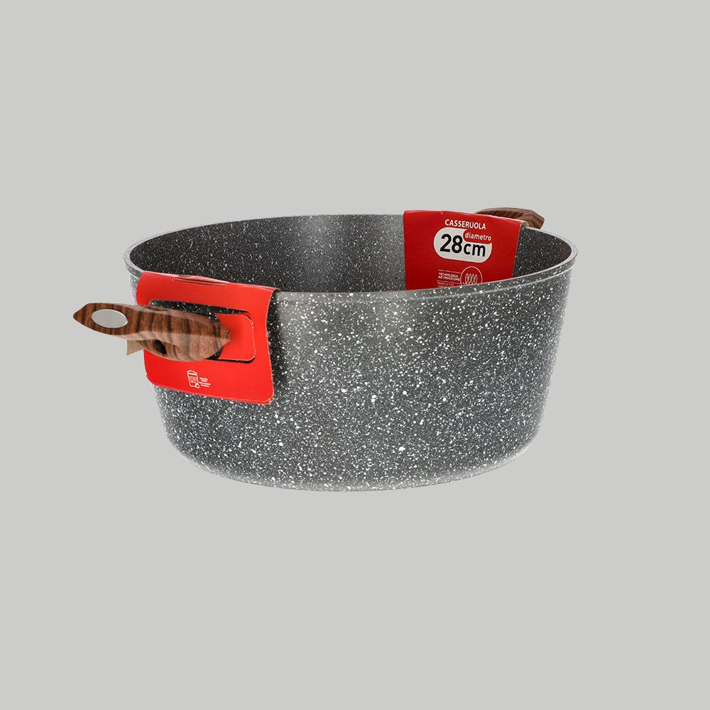 Extra-resistant thick induction casserole dish with two handles