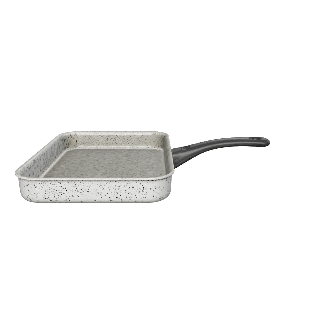 Rectangular grill pan, elongated shape, non-stick, easy to handle, PFOA-free, scratch-resistant aluminum, practical, fast cooking, made in Italy - 1