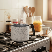 Antihaftbeschichteter Milchtopf, handlich, PFOA-frei, kratzfestes Aluminium, praktisch, schnelles Kochen, hergestellt in Italien