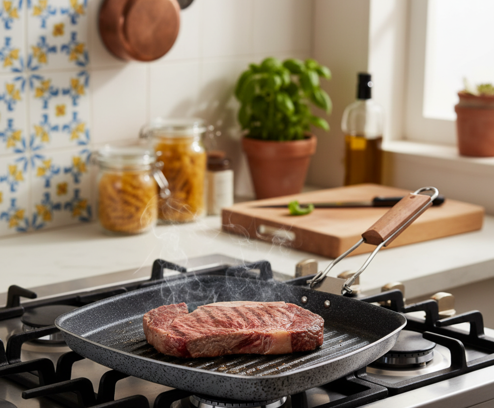 Rectangular grill pan