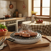 Antihaftbeschichtete Grillplatte, leicht zu handhaben, PFOA-frei, kratzfestes Aluminium, praktisch, schnelles Garen, hergestellt in Italien