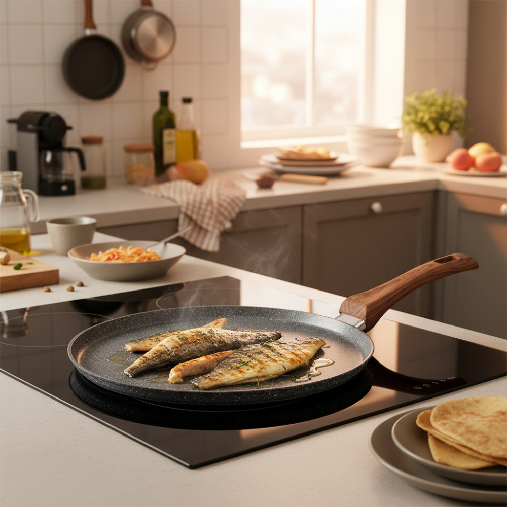 Induction plate with extra-resistant high thickness