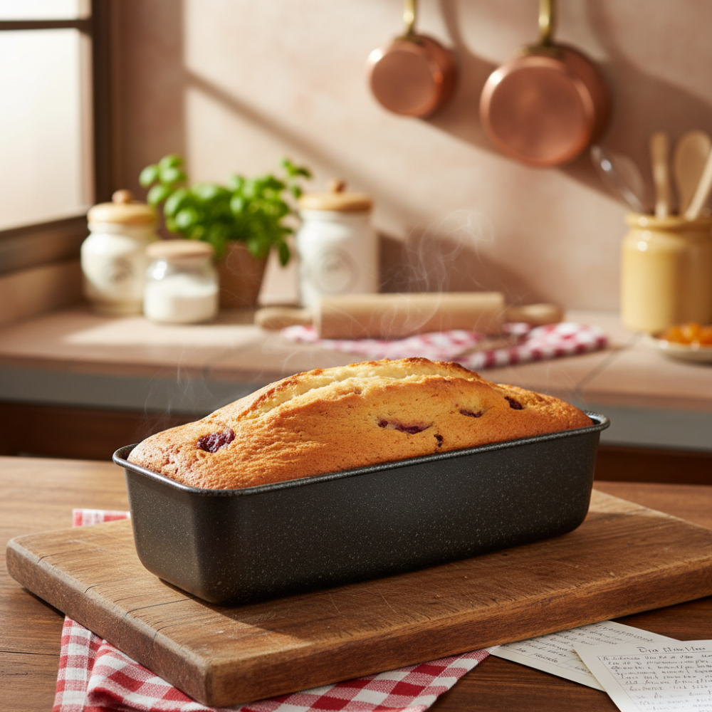 Pflaumenkuchenform aus 7-lagigem, antihaftbeschichtetem Aluminium, PFOA-frei und kratzfest, hergestellt in Italien.