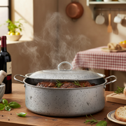 Oval non-stick saucepan, easy to handle, PFOA-free, scratch-resistant aluminum, practical, fast cooking, made in Italy