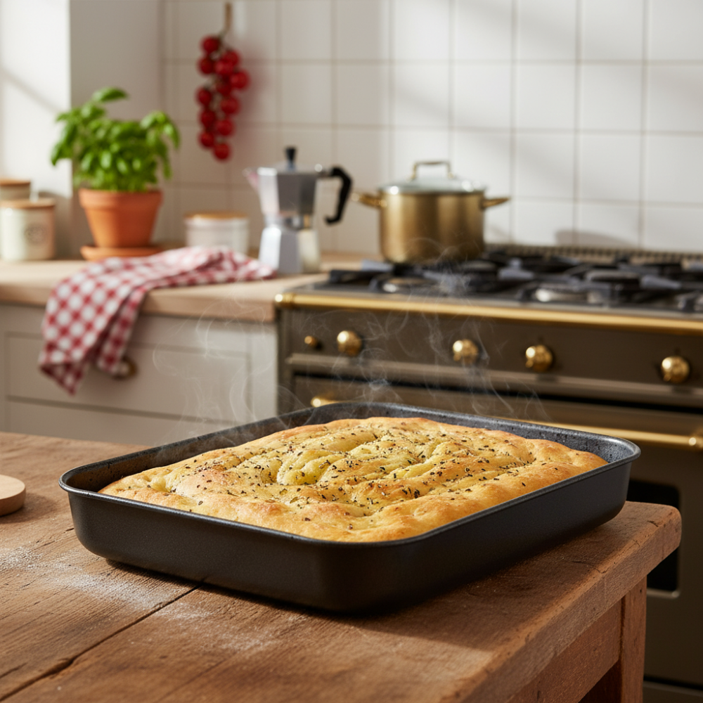 Sfornatutto low non-stick aluminum 7-layer PFOA free scratch-resistant made in Italy